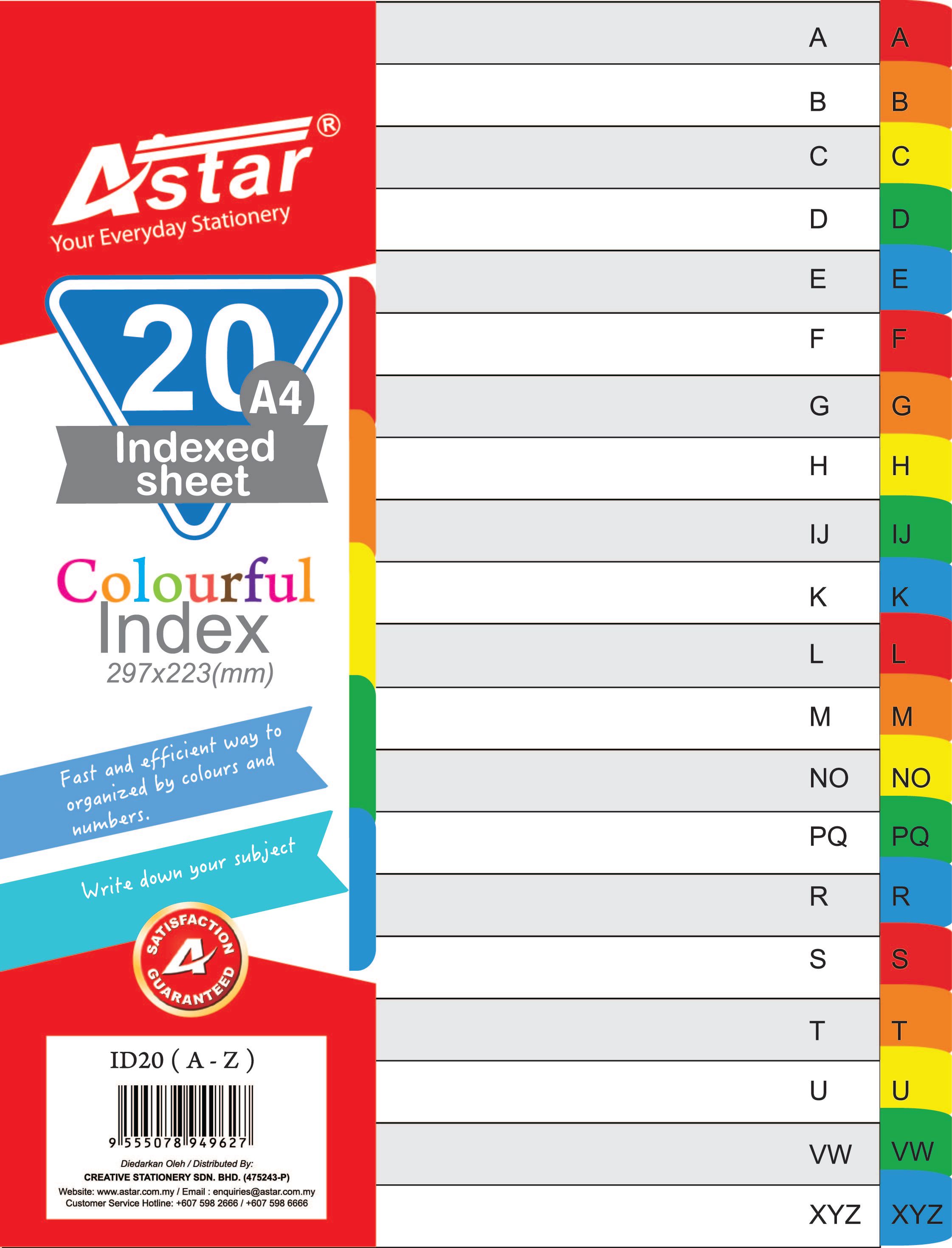 ID20 ASTAR INDEX DIVIDER