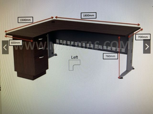 QS L-Shape Executive Table 1800mm (Table Only) Delivery ground Floor