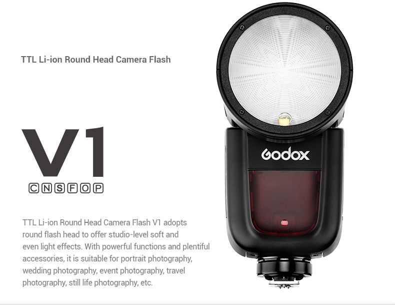 *Godox V1 TTL Round Head Flash