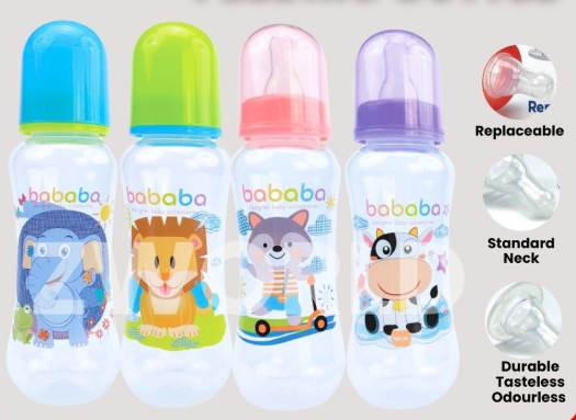BABABA Botol Susu Besar Murah Standard Neck Feeding Bottle Baby Milk Bottle Cute Design BPA Free (250ml) SL05101 05101S SLD PURPLE SL-05101S