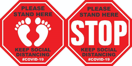 FLOOR STICKER 'FOOT PRINT & STOP'