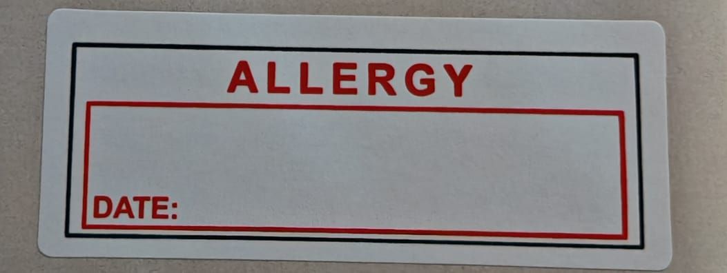 ALLERGY LABEL 4K PIECES