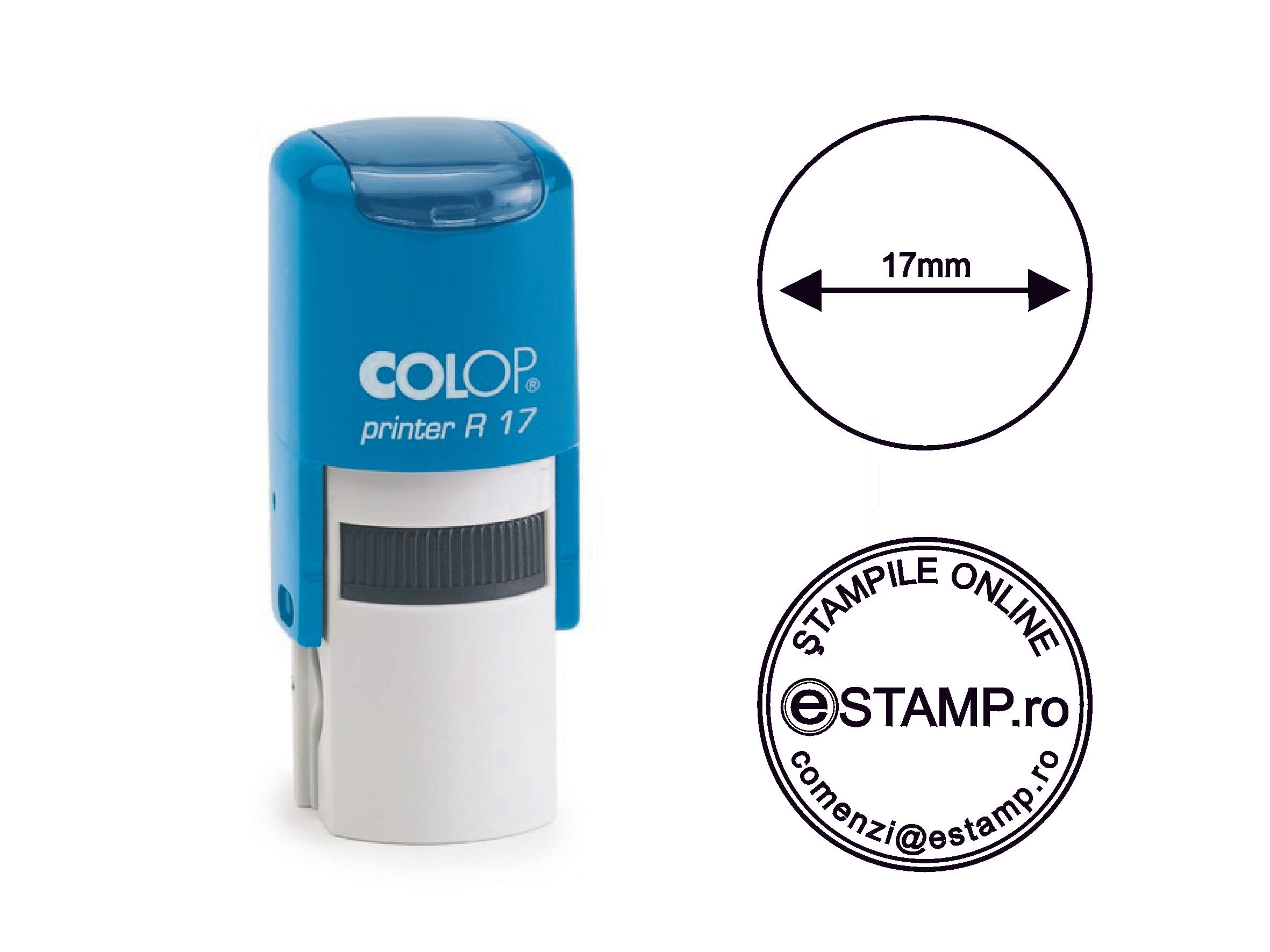 COLOP Round Self-Inking Text Stamp R17 17mm