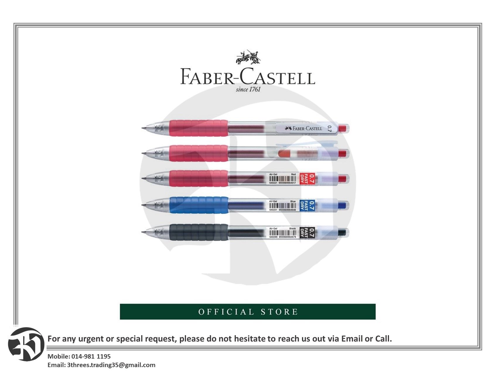 Faber-Castell Air Gel Pen, Box of 10 pieces