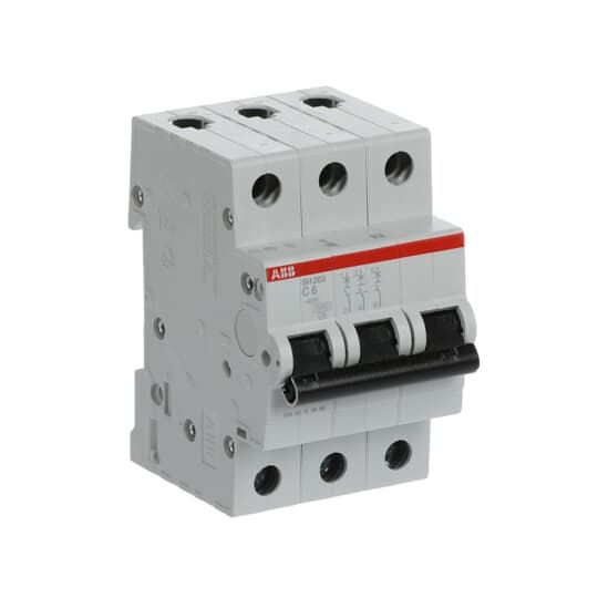 ABB Compact Home SH200 MCB, 3P Poles, 6A Curve C, 440V AC, 6 kA Breaking Capacity, MCB