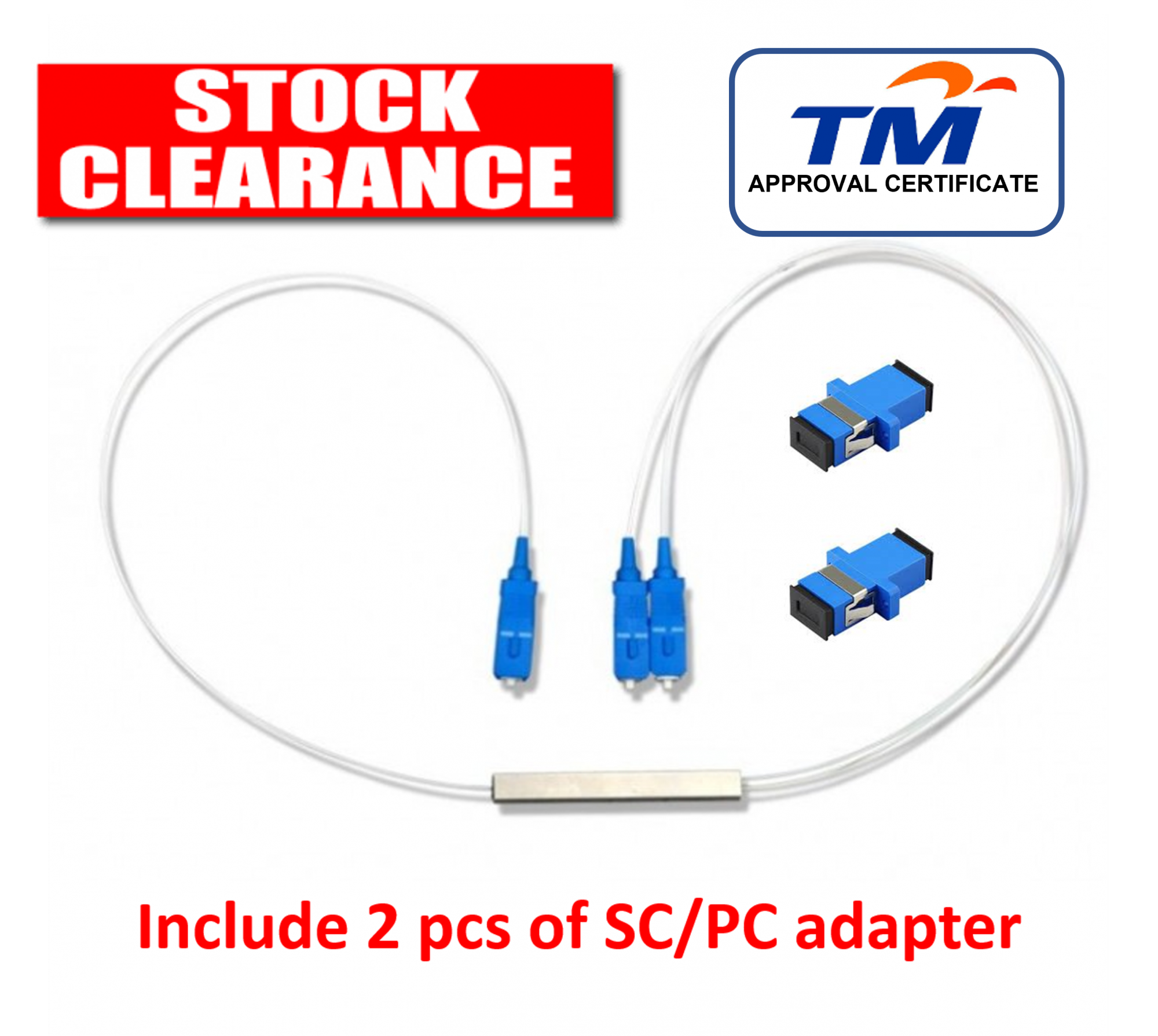 Splitter 1:2 PLC Type , 0.9mm, SC/UPC Input 0.45m, SC/UPC Output 0.45m, G657A1, Micro Type