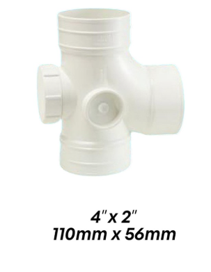 ATKC UPVC Fittings Equal Single Branch I/O 4"x2" (110MMx50MM)