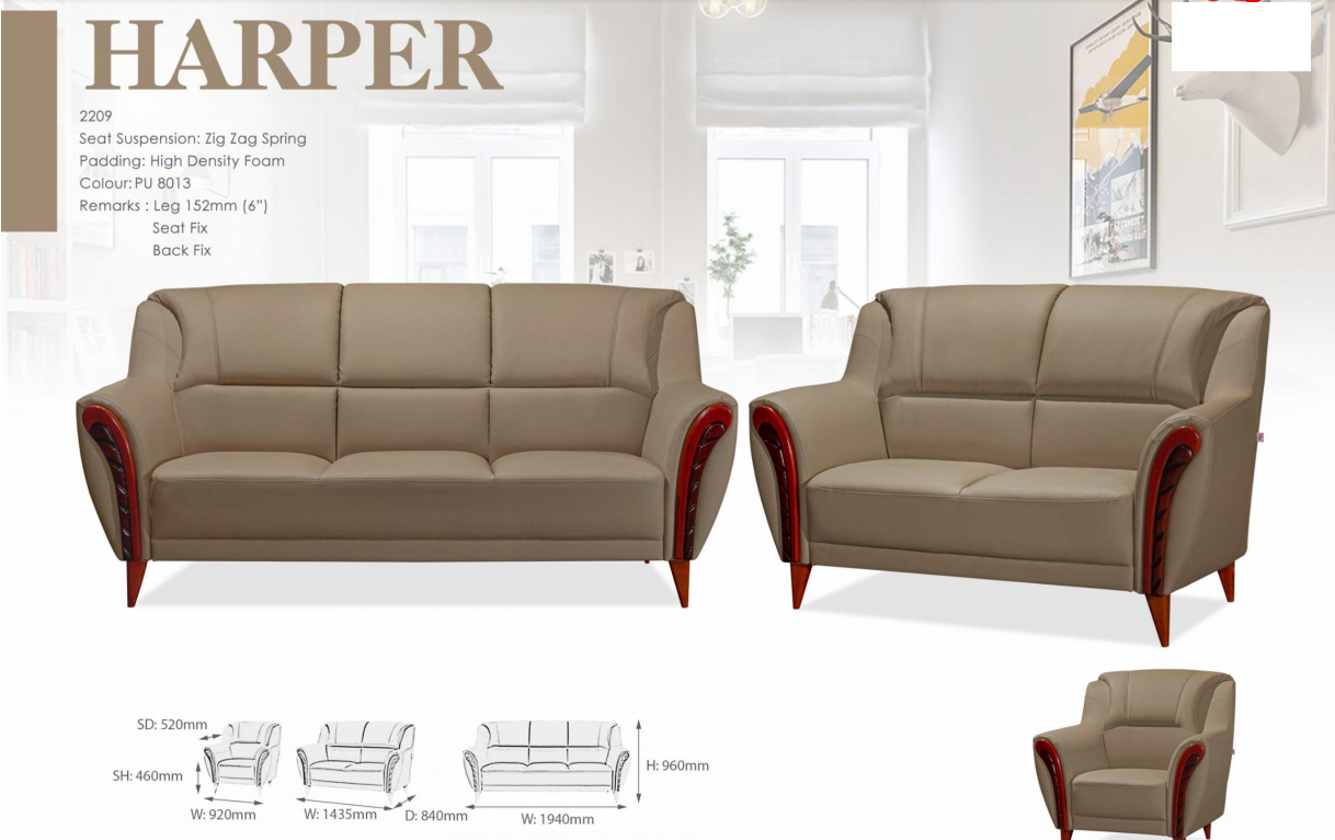 ITA OFFICE SOFA SET - HARPER 2209