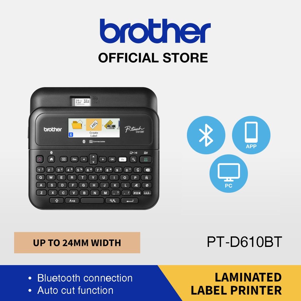 Brother PT-D610BT Portable Handheld P-Touch Labelling Machine