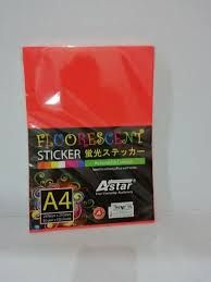 Astar Fluorescent Sticker Red 50 pieces