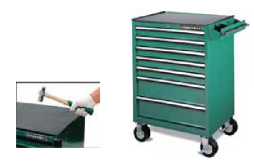 JONNESWAY 7-DRAWER TOOL TROLLEY W/ KNOCKABLE WORKING TABLE