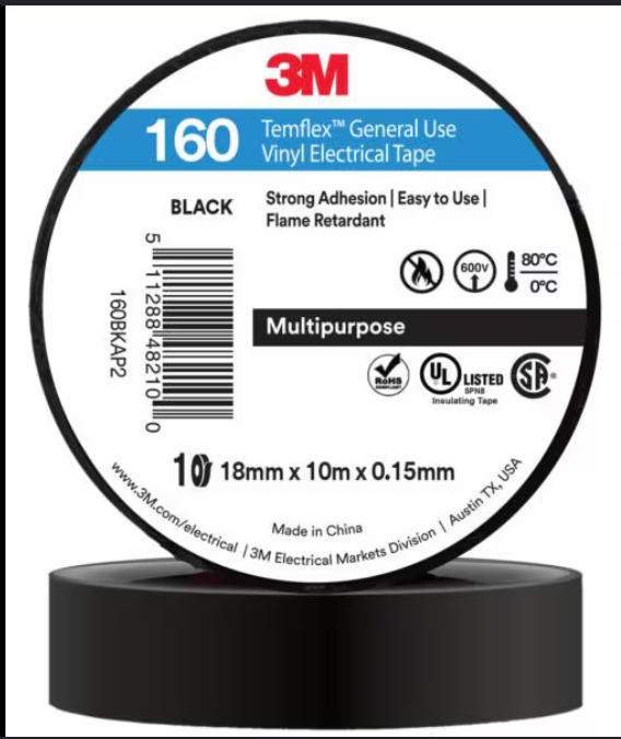 3M TEMFLEX 160 VINYL ELECTRICAL TAPE