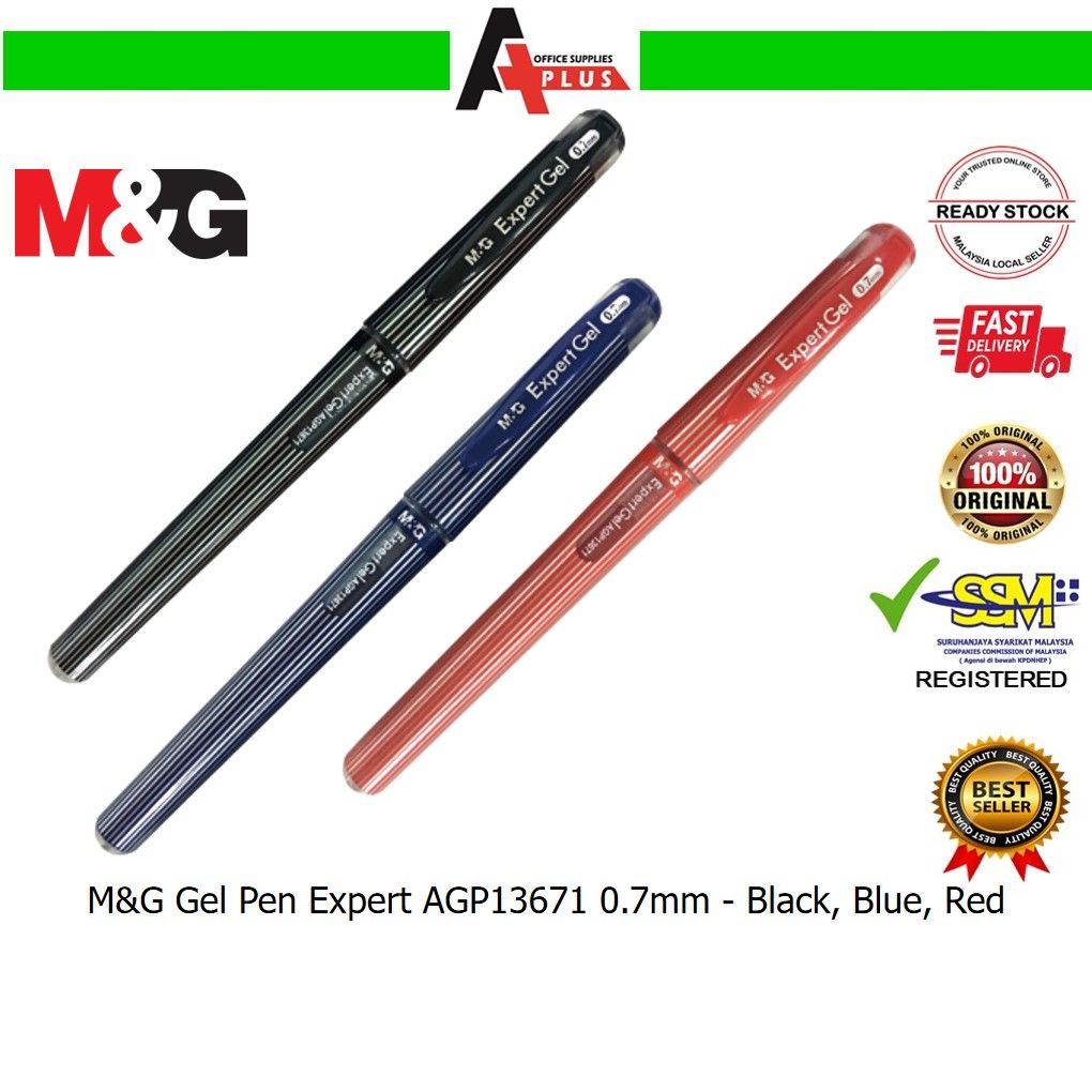 M&G Gel Pen Expert AGP13671 0.7mm / Pen Dakwat Gel - Black, Blue, Red