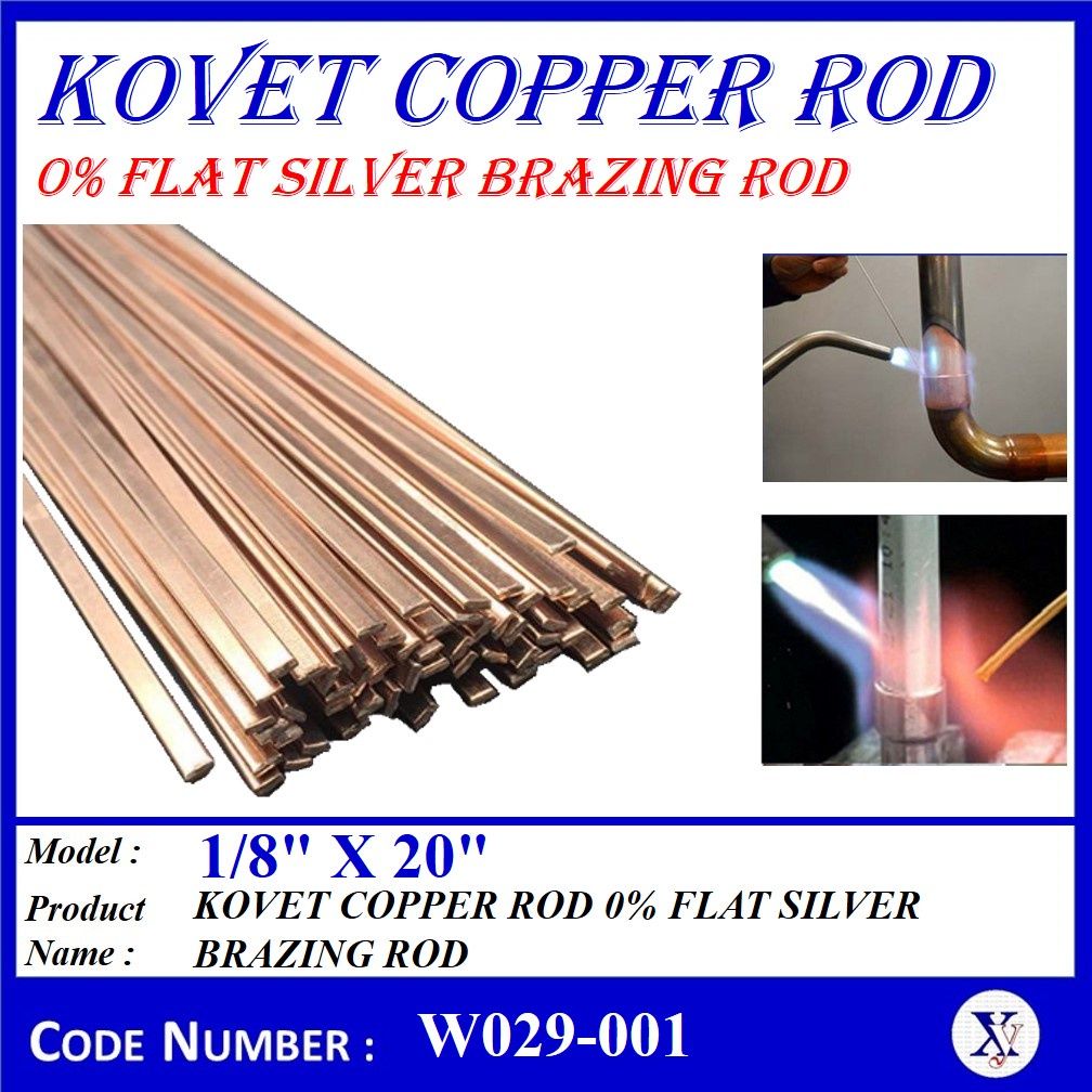 KOVET COPPER ROD 0% FLAT SILVER BRAZING ROD [0.1KG] [0.5KG] W029-001 1/8" X20"