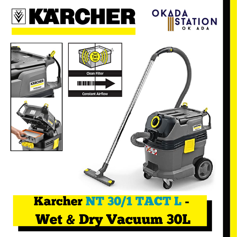 Karcher NT 30/1 TACT L - Wet & Dry Vacuum Cleaner 30L / Vacuum Cleaner / Vacuum / Wet & Dry Cleaning / 30L Container Capacity / Cleaning Tool