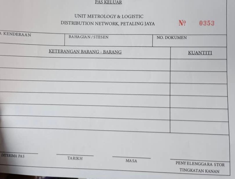 Borang Pas Keluar