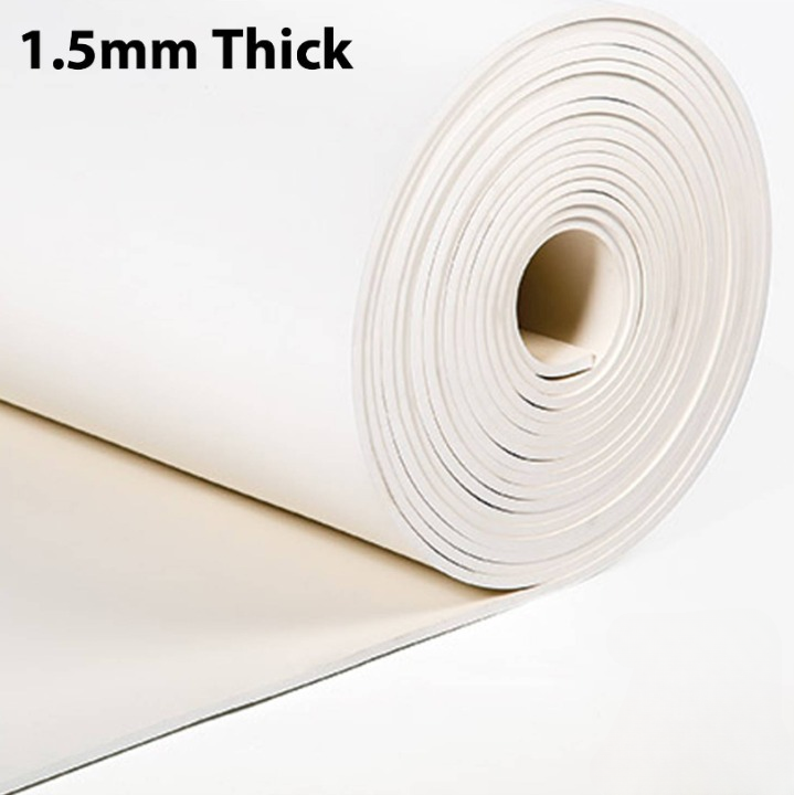 WHITE NEOPRENE RUBBER SHEET THICK FOOD GRADE HARDNESS 60 SHOREA 1.2M WIDTH