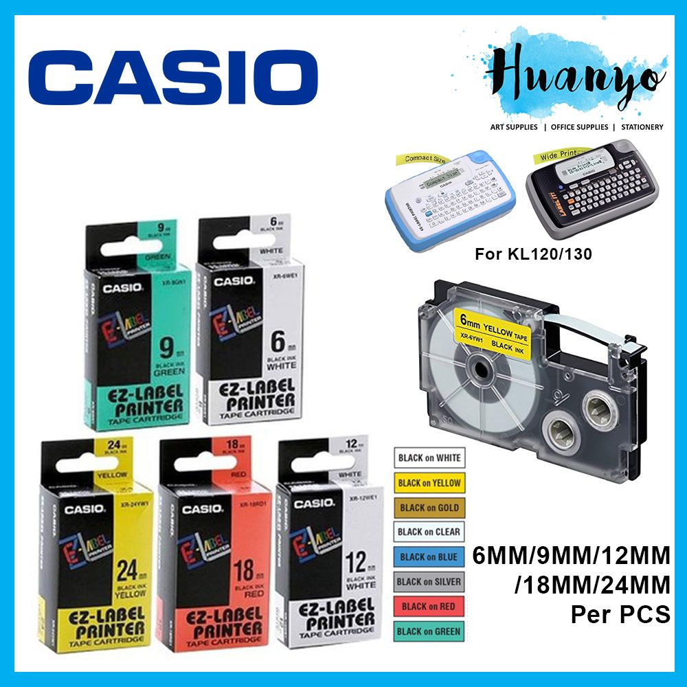 CASIO LABEL CARTRIDGE REFILL / EZ-LABEL / 6mm / 9mm / 12mm / 18mm / 24mm