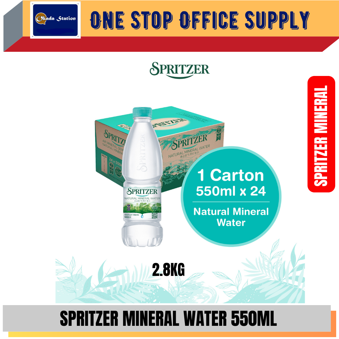 SPRITZER MINERAL WATER / 24 BOTTLES / 550ML / AIR PUTIH / AIR MINERAL