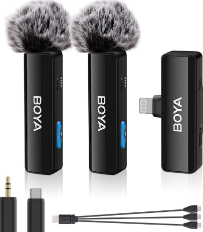 BOYA LINK BOYALINK Wireless Lavalier Lapel Microphone for iPhone Android DSLR Camera Youtube Live Streaming