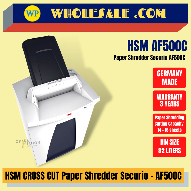 HSM / PAPER SHREDDER / CROSS CUT / SECURIO / AF500C / SHREDDER MACHINE / OFFICE SHREDDER