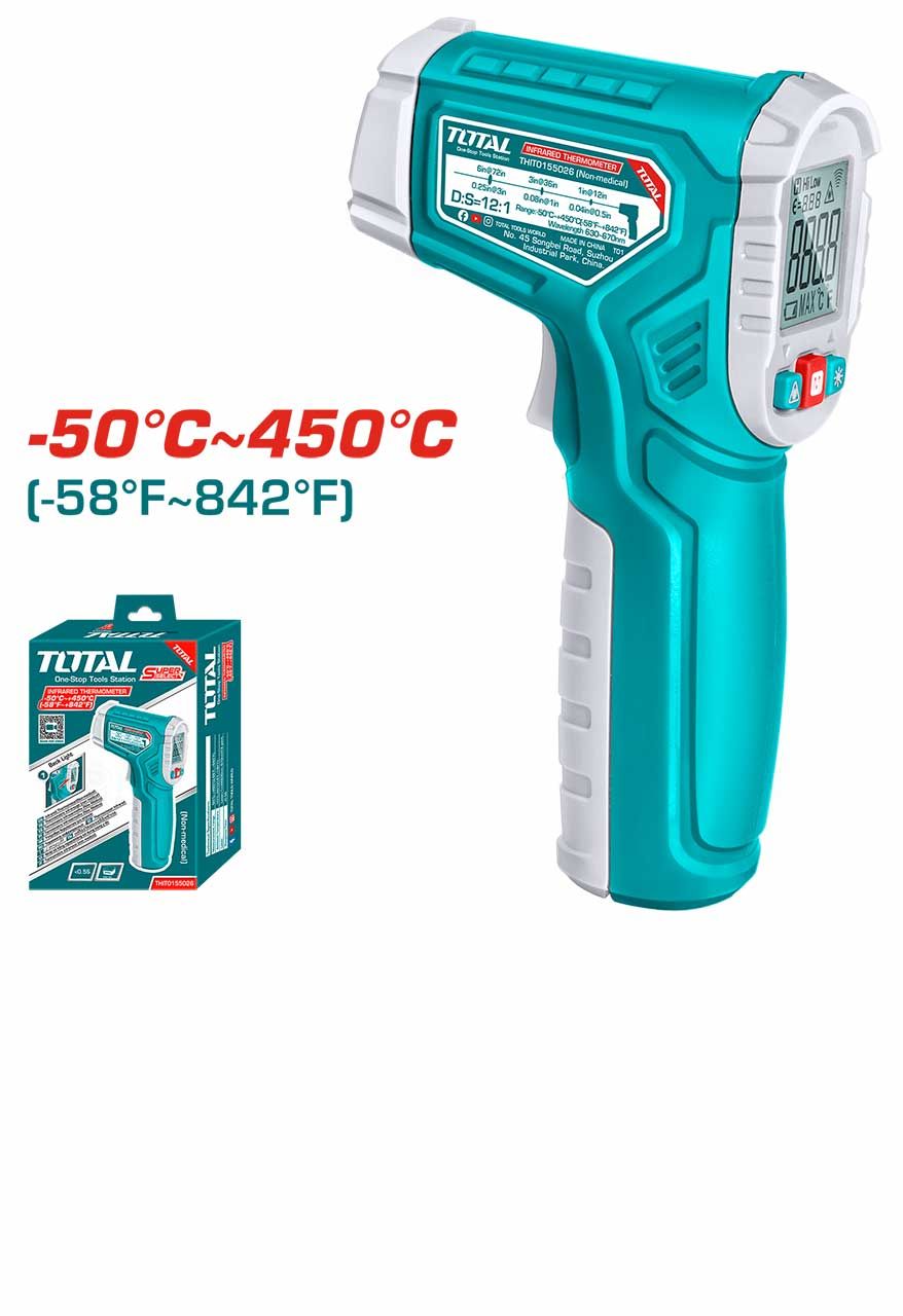 TOTAL INFRARED THERMOMETER (-50 ~ 450°C) WITH COLOR LCD SCREEN W/ LED & SOUND <0.5S RESPOND TIME - THIT0155026