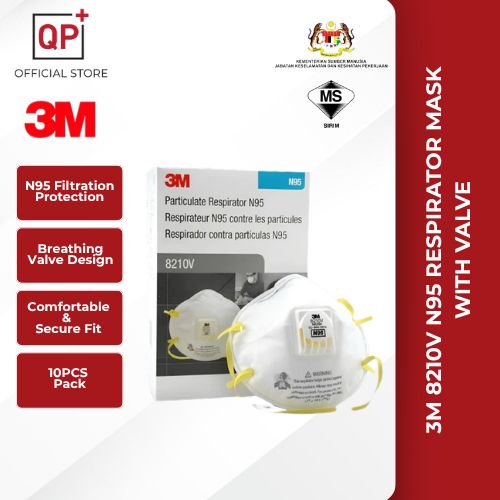 3M 8210V N95 RESPIRATOR MASK WITH VALVE (10PCS) | TOPENG PERNAFASAN 3M | 3M 口罩-
