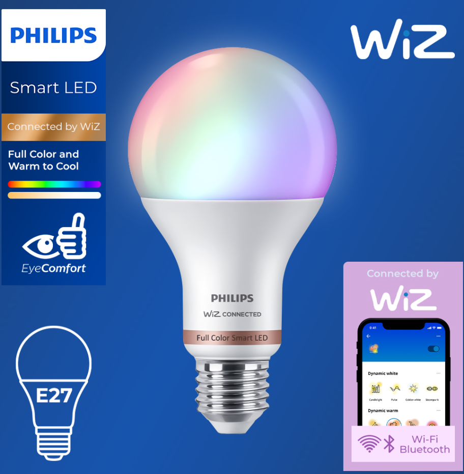 PHILIPS WIZ E27 SMART LED WIFI RGB FULL BULB 13W
