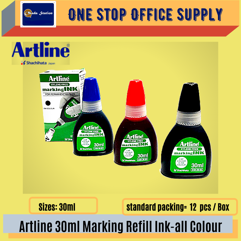 ARTLINE / REFILL INK / PERMANENT MARKER / MARKING INK / 30CC / 60CC / MARKER REFILL INK / PEN MARKER INK / ALL COLOUR