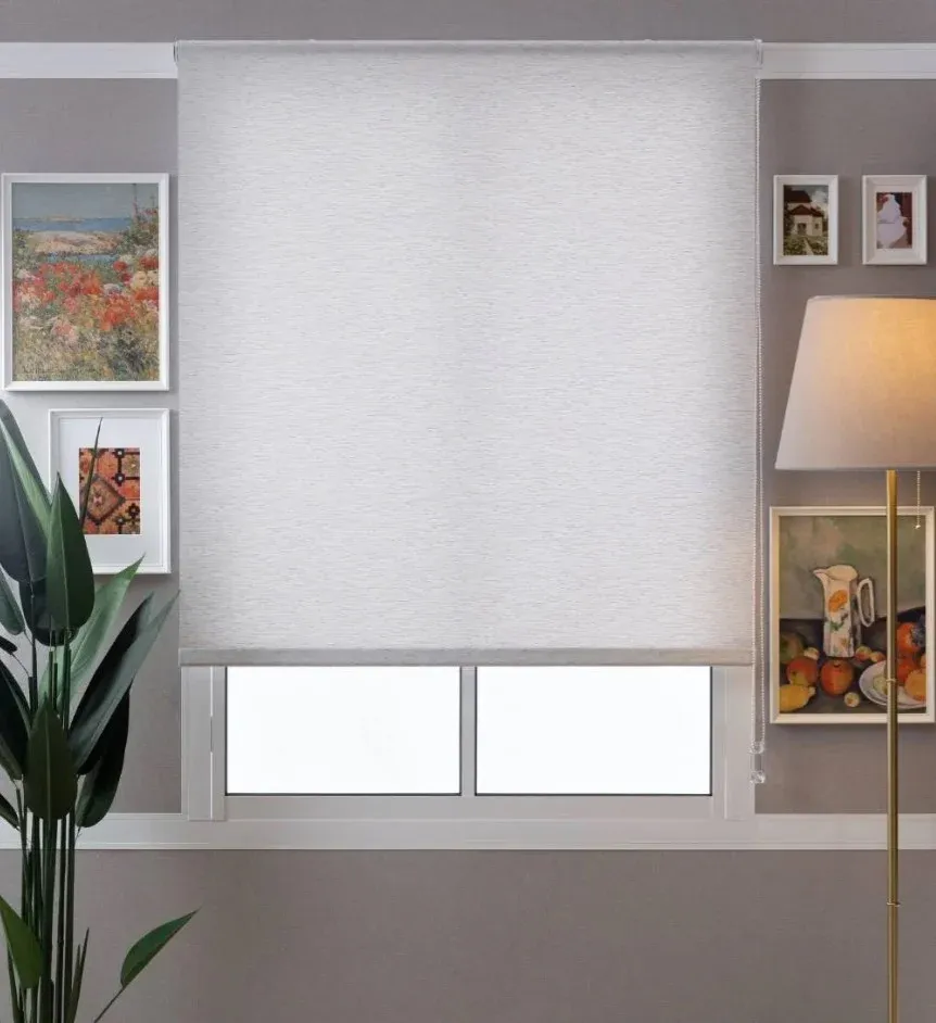 Somas Designer Luxury Semi-Blackout Roller Blinds - White-Grey Somas