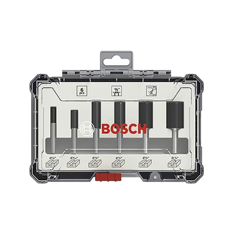 BOSCH STRAIGHT BIT SET 1/4 SHANK (6PCS) - (2607017467)