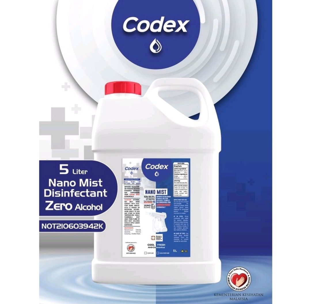 Codex Nano Mist Disinfectant Sanitizer 5L