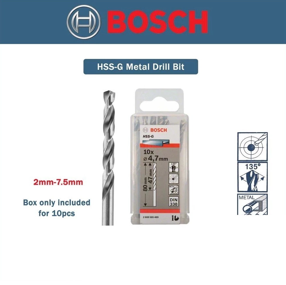 BOSCH HSSG METAL DRILL BIT (10PCS/BOX)