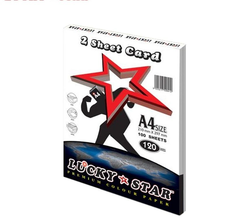 Lucky Star 2 Sheet Card Paper 120gsm White