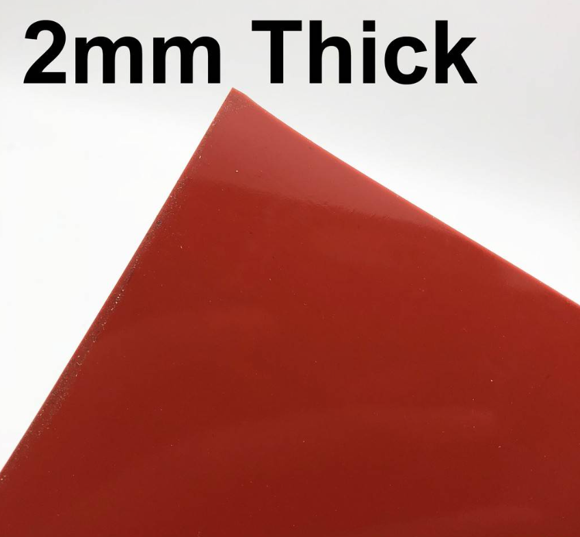 RED SILICONE RUBBER SHEET 2MM THICK HIGH TEMPERATURE