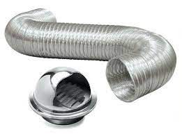 Aluminium Ducting Hose Stainless Steel Ducting Cap | Flexible PVC Outlet Exhaust Hose (Cap 6" & Hose 6" x 10M)