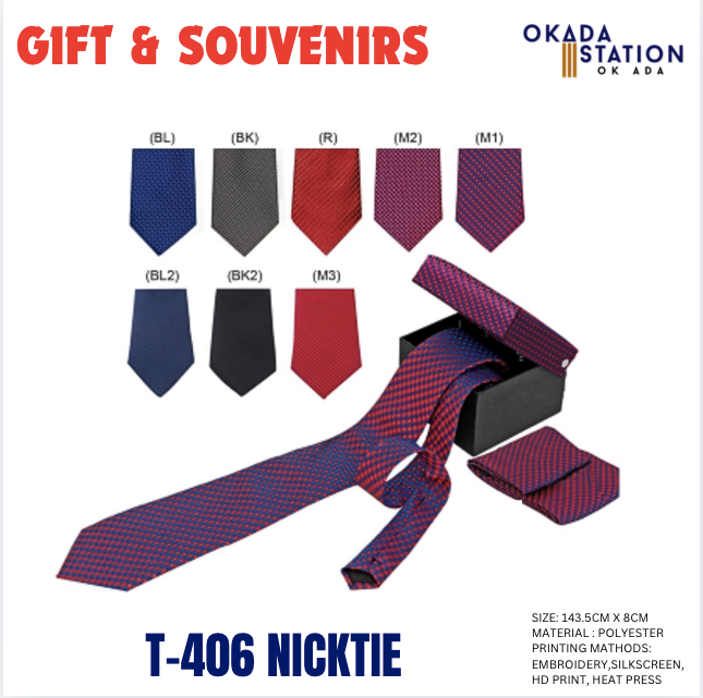 GIFT & SOUVENIRS: NICKTIE / T-406 / PRINTING WITH COMPANY LOGO / TIE / TALI LEHER