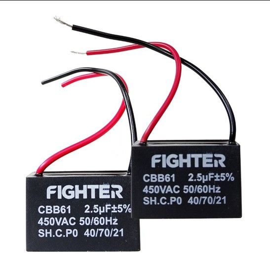 LT 1PCS Ceiling Fan Capacitor CBB61 2 Wires Metallized Polypropylene Film Capacitor