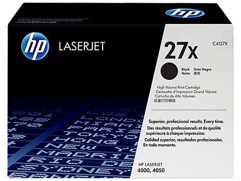 HP 27X High Yield Black Original LaserJet Toner Cartridge (C4127X)