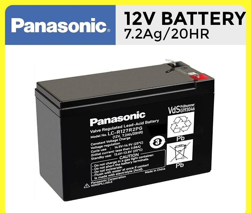 Panasonic 12V Battery Bateri 12V Backup Storage Auto Gate Lead-Acid Battery LC-R127R2PG 12v bateri 9v