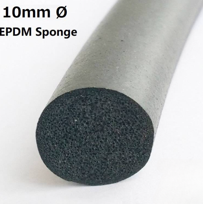 EPDM RUBBER SPONGE CORD CLOSED CELL ROUND FOAM STRIP 10MM DIAMETER BLACK