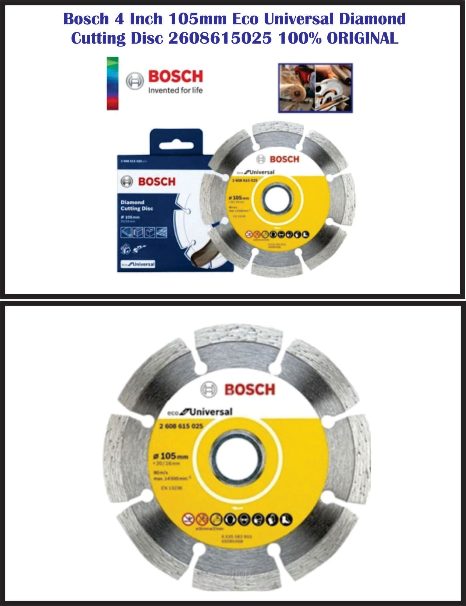 Bosch 4 Inch 105mm Eco Universal Diamond Cutting Disc 2608615025 100% ORIGINAL