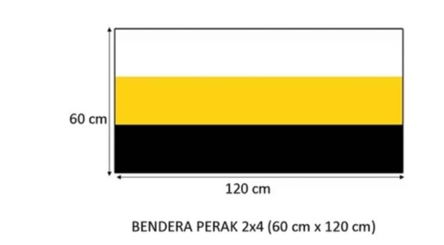 Bendera perak size: 2' x 4'