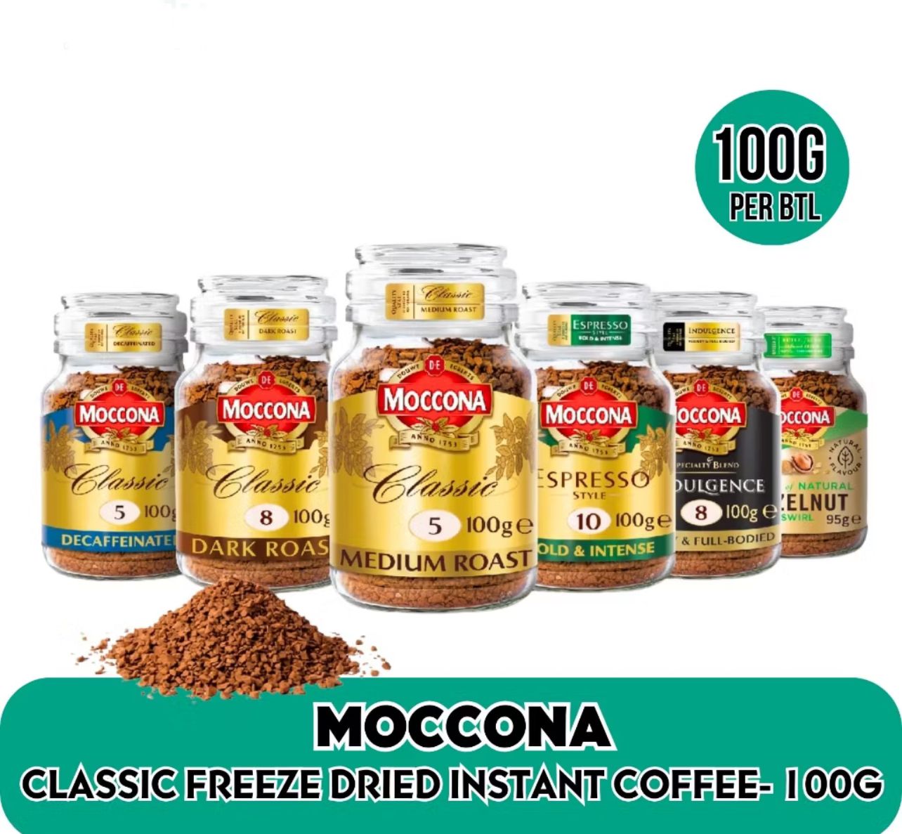 Moccona Classic Freeze Dried Instant Coffee-100g [HALAL]