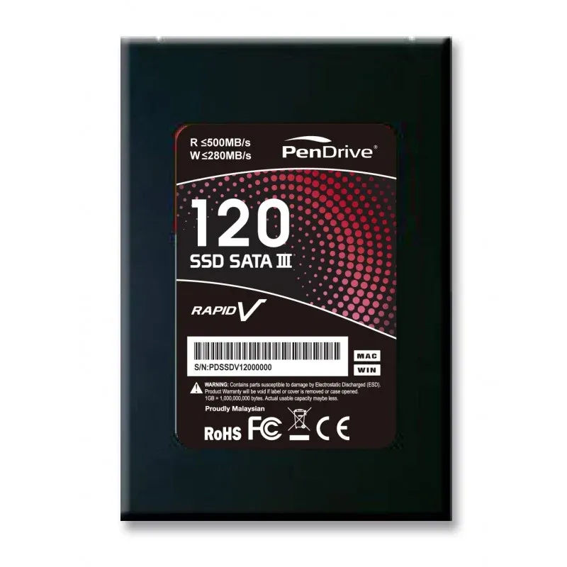Genuine Malaysia Pendrive Warranty - PENDRIVE RAPID V SATA 2.5" 120GB SSD