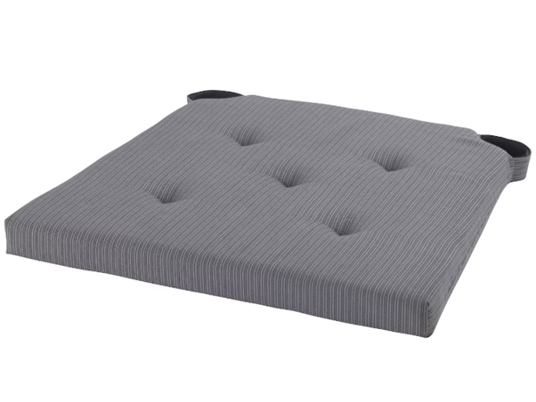 JUSTINA Chair pad, grey, 42/35x40x4 cm