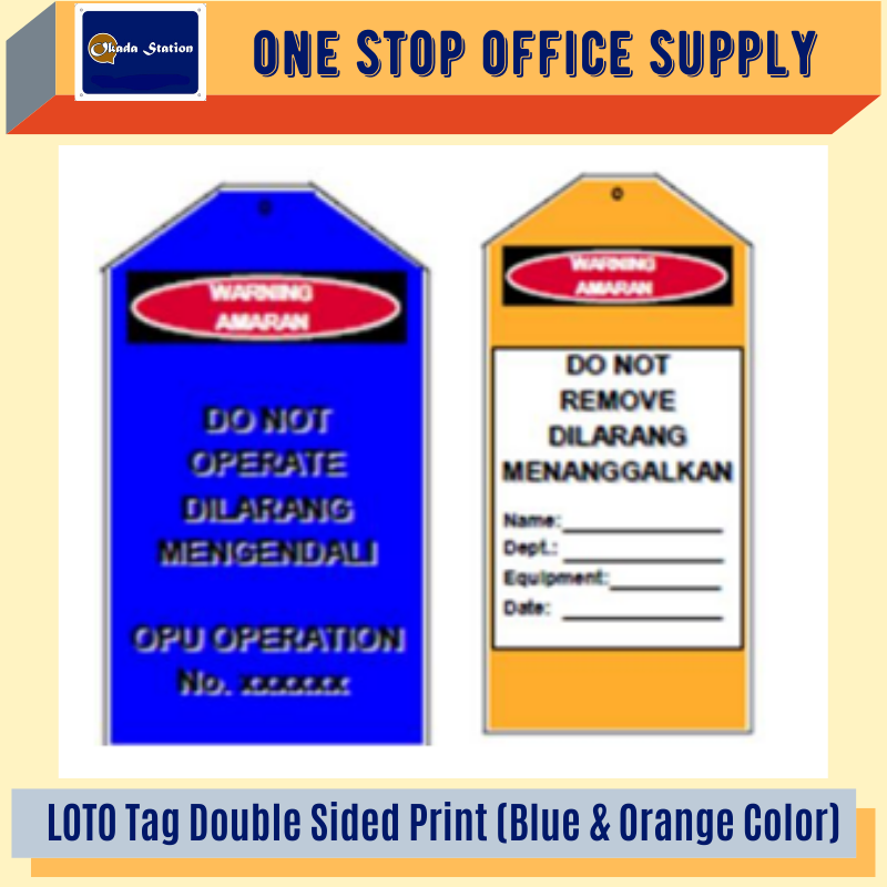 LOTO TAG DOUBLE SIDED PRINT