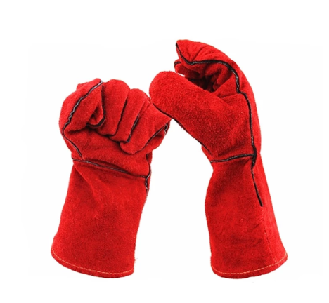 PICASAF HEAVY DUTY 14"/18" WEDLING LEATHER HAND GLOVE FULL LINED LEATHER GLOVE l SARUNG TANGAN l 手套-18" RED