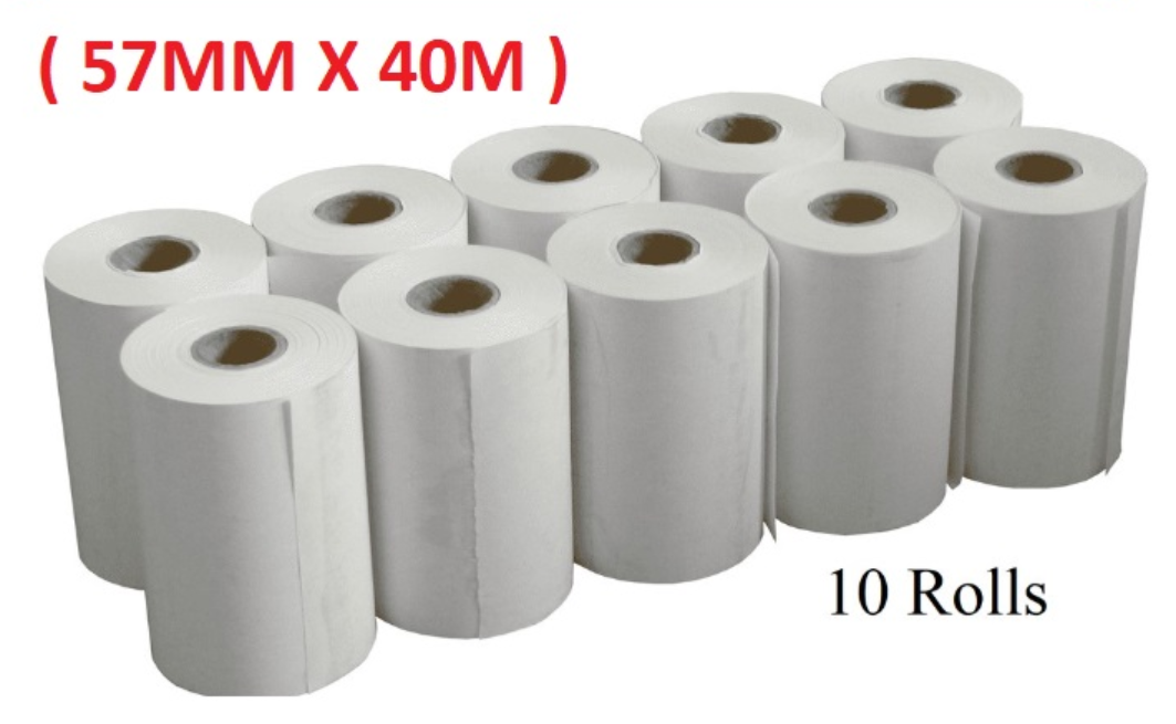 THERMAL ROLL , THERMAL ROLLS (57mm x 40mm ) / Thermal Roll /Credit Card Machine Paper Roll /Thermal Paper Roll
