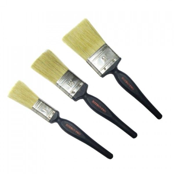 Besi & Logam #SB3P (1", 1 1/2", 2") Paint Brush Set (20% Synthetic Filament) Plastic Handle (3 PCS/SET)